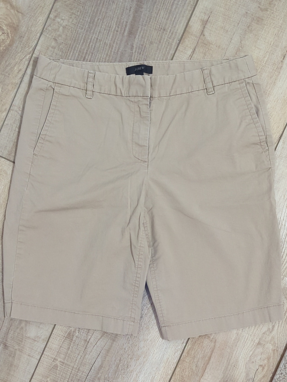 J. Crew Women's Light Beige Cotton Bermuda Shorts